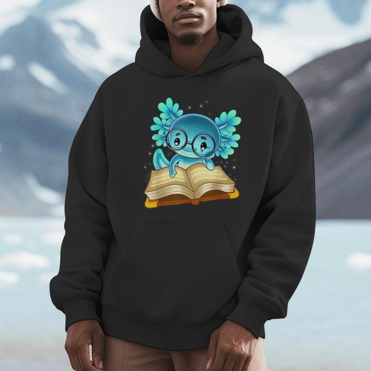 Axolotl Read Book Ambystoma Mexicanum Mexican Walking Fish Unisex Hoodie