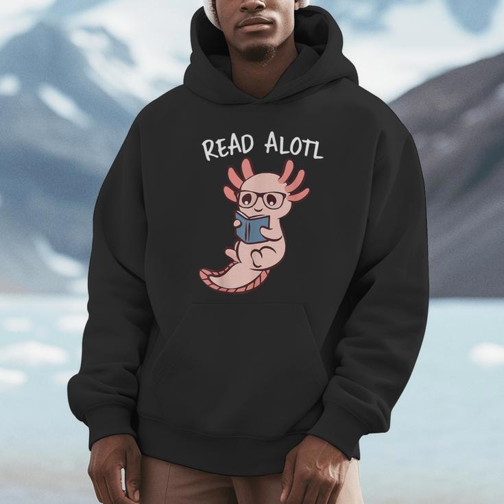 Axolotl Reading a Book Read Alotl Books Axolotl Book Unisex Hoodie