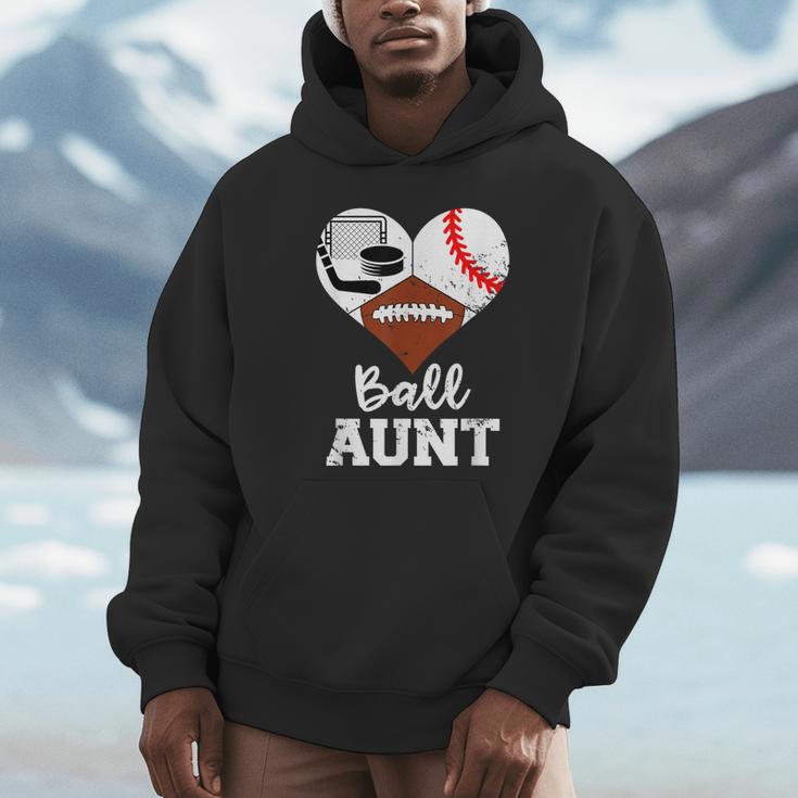 Ball Aunt Heart Football Baseball Hockey Game Day Unisex Hoodie