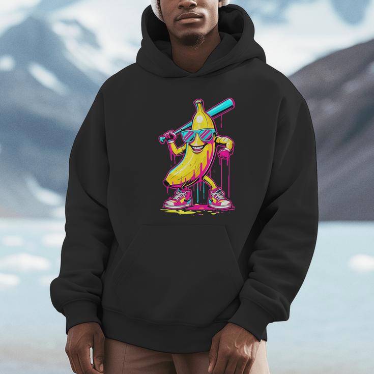 Banana With Baseball Bat Street Baseball Drip Unisex Hoodie