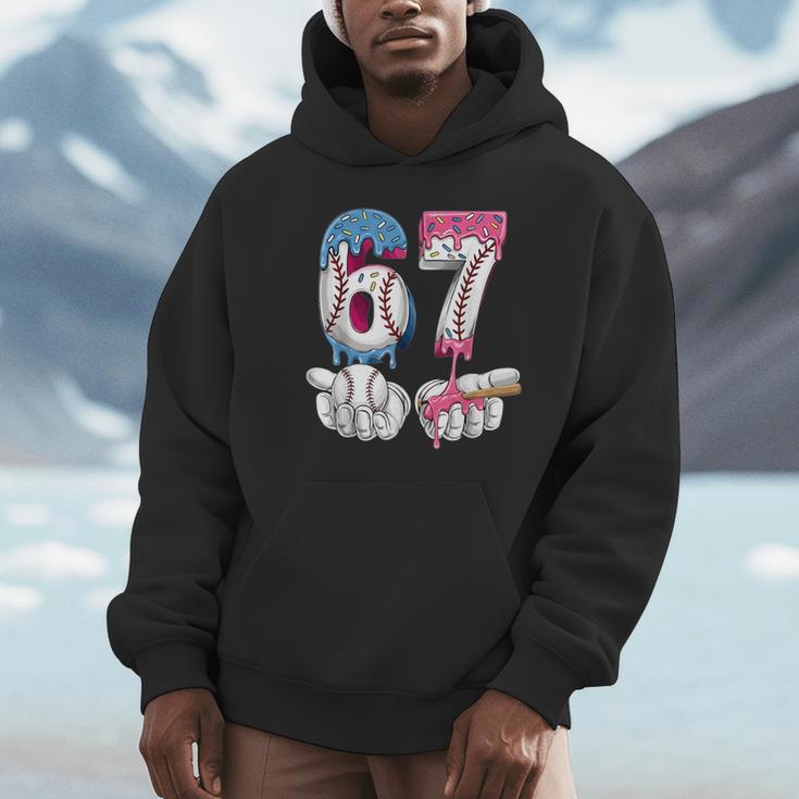 Baseball 67 Ice Cream Drip Six Seven Boys Girls Meme Unisex Hoodie
