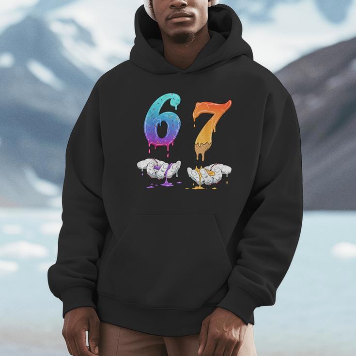 Baseball 67 Ice Cream Drip Six Seven Boys Meme Unisex Hoodie