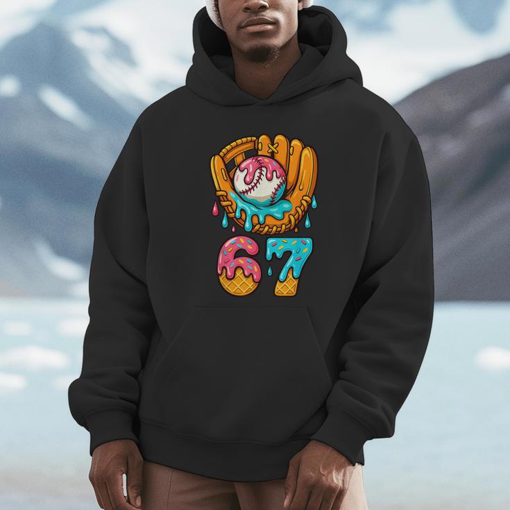 Baseball 67 Ice Cream Drip 67 Six Seven Meme 67th Birthday Unisex Hoodie Baseball 67 Ice Cream Drip 67 Six Seven Meme 67th Birthday Unisex Hoodie