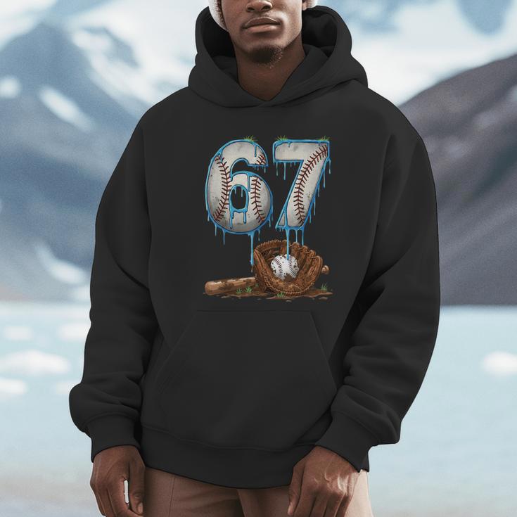 Baseball 67 Six Seven Meme 6-7 Drip Baseball Boys Men Unisex Hoodie