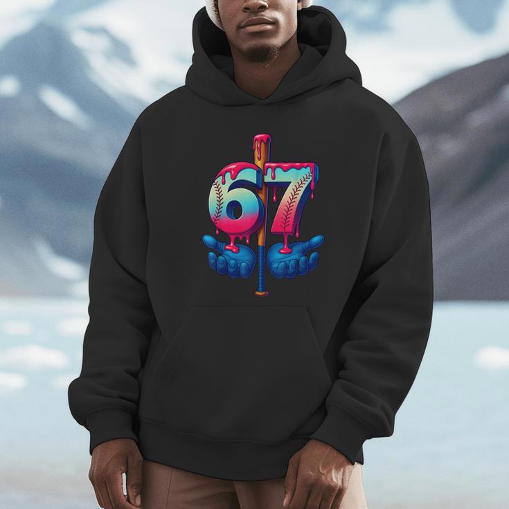 Baseball Bat Hands Drip 67 Six Seven Gen Alpha Slang Meme Unisex Hoodie Baseball Bat Hands Drip 67 Six Seven Gen Alpha Slang Meme Unisex Hoodie
