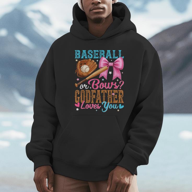 Baseball Or Bows Godfather Loves You Gender Reveal Unisex Hoodie Baseball Or Bows Godfather Loves You Gender Reveal Unisex Hoodie