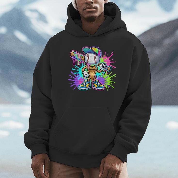 Baseball Boys Clothes For Boys Ice Cream Drip Baseball Stuff Unisex Hoodie Baseball Boys Clothes For Boys Ice Cream Drip Baseball Stuff Unisex Hoodie