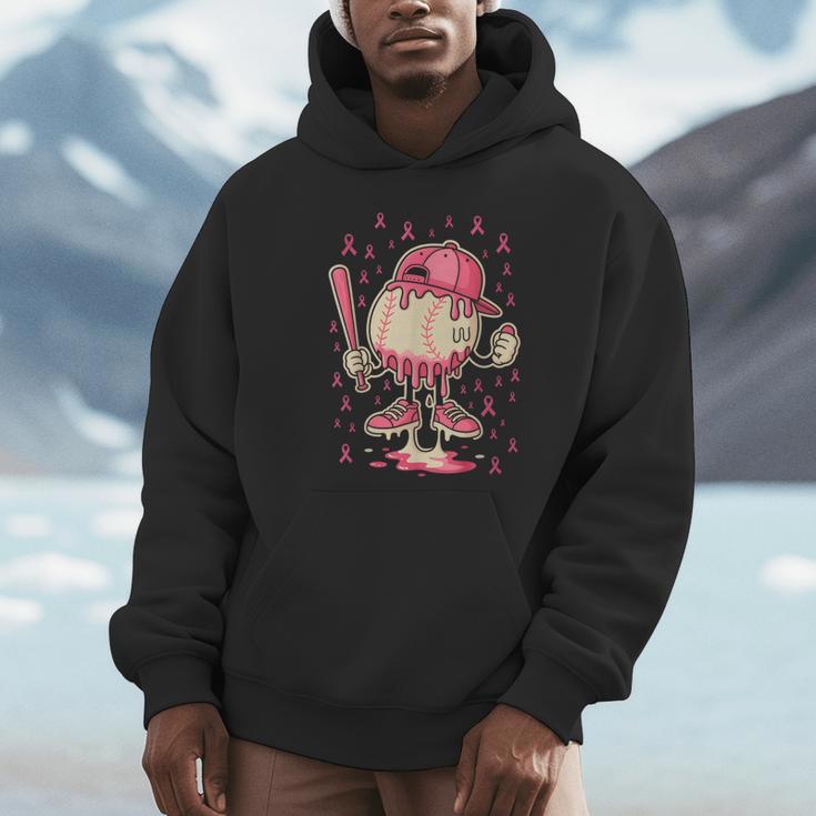 Baseball Drip Ice Cream Breast Cancer Awareness Boys & Girls Unisex Hoodie