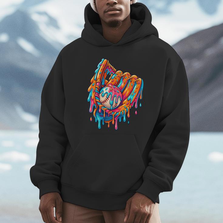 Baseball Drip Ice Cream Sprinkles Baseball Glove For Boys Unisex Hoodie Baseball Drip Ice Cream Sprinkles Baseball Glove For Boys Unisex Hoodie