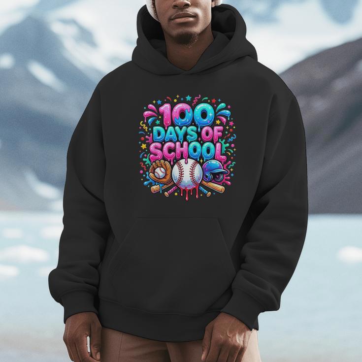 Baseball Ice Cream Drip 100 Days Of School Student Teacher Unisex Hoodie Baseball Ice Cream Drip 100 Days Of School Student Teacher Unisex Hoodie