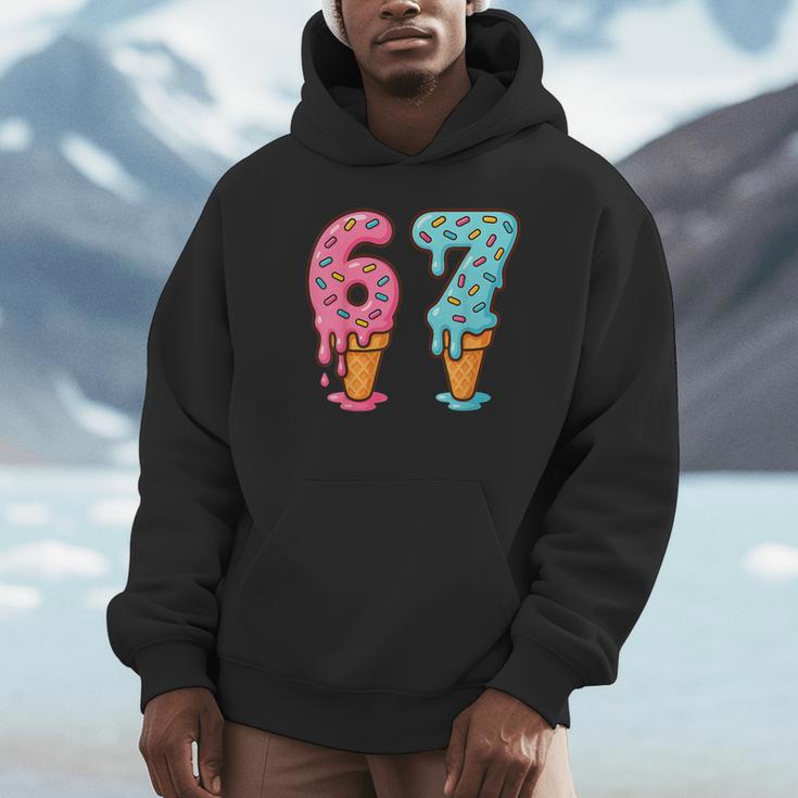 Baseball Ice Cream Drip 6 7 Kids 67 Birthday Unisex Hoodie Baseball Ice Cream Drip 6 7 Kids 67 Birthday Unisex Hoodie