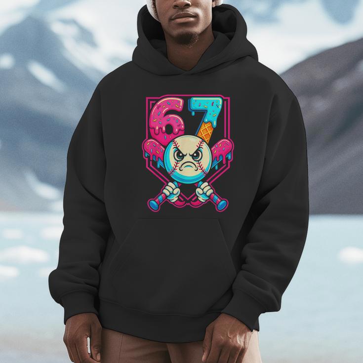Baseball Ice Cream Drip Number 67 Six Seven Meme 67 Unisex Hoodie Baseball Ice Cream Drip Number 67 Six Seven Meme 67 Unisex Hoodie