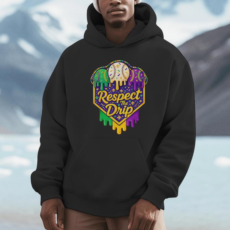 Baseball Ice Cream Respect The Drip Mardi Gras Carnival Boys Unisex Hoodie Baseball Ice Cream Respect The Drip Mardi Gras Carnival Boys Unisex Hoodie