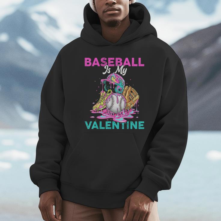 Baseball Is My Valentine Ice Cream Drip Crossed Bats Sport Unisex Hoodie Baseball Is My Valentine Ice Cream Drip Crossed Bats Sport Unisex Hoodie