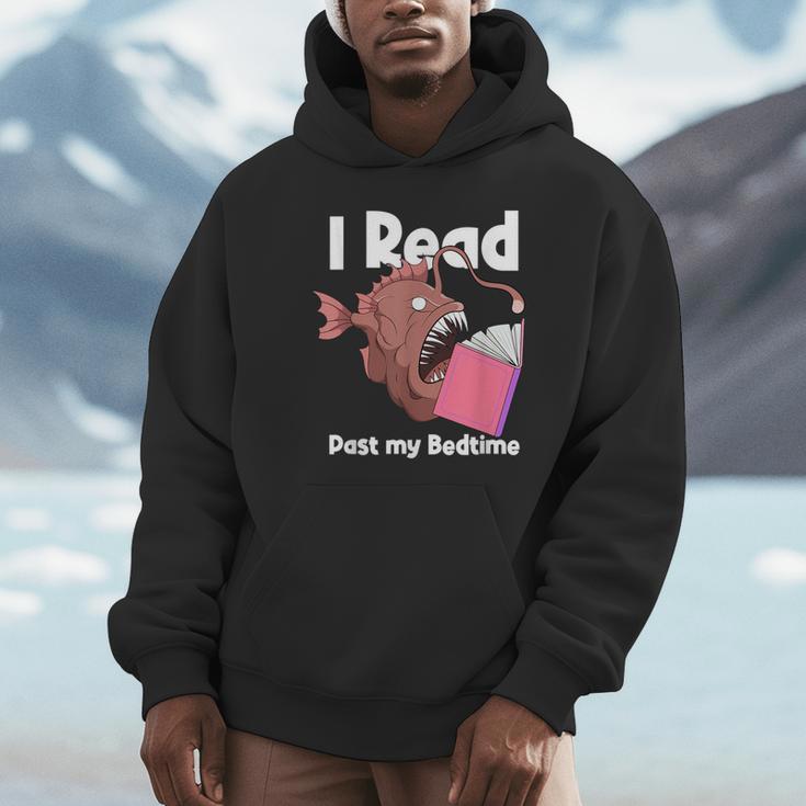 Book Reading Anglerfish I Read Past My Bed Time Librarian Unisex Hoodie