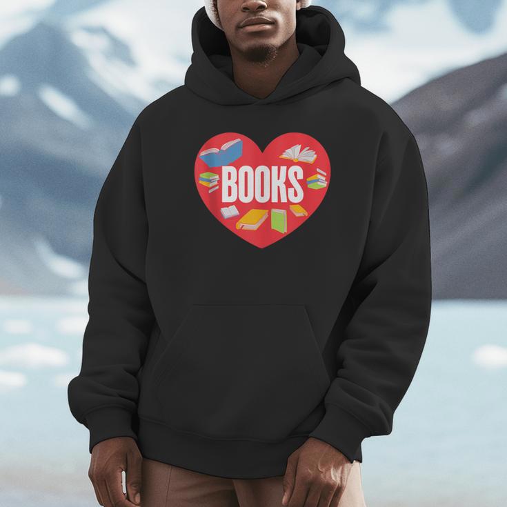 Books Book Reader Bookworm Teacher Valentine's Day Unisex Hoodie