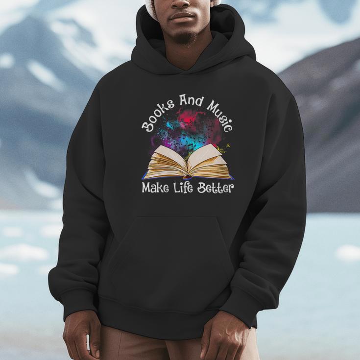 Books And Music Makes Life Better Fun Reading Motivation Unisex Hoodie