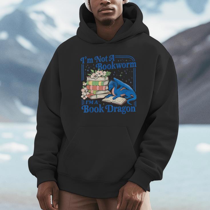 Bookworm I'm A Book Blue Dragon Fantasy Reader Bookish Unisex Hoodie