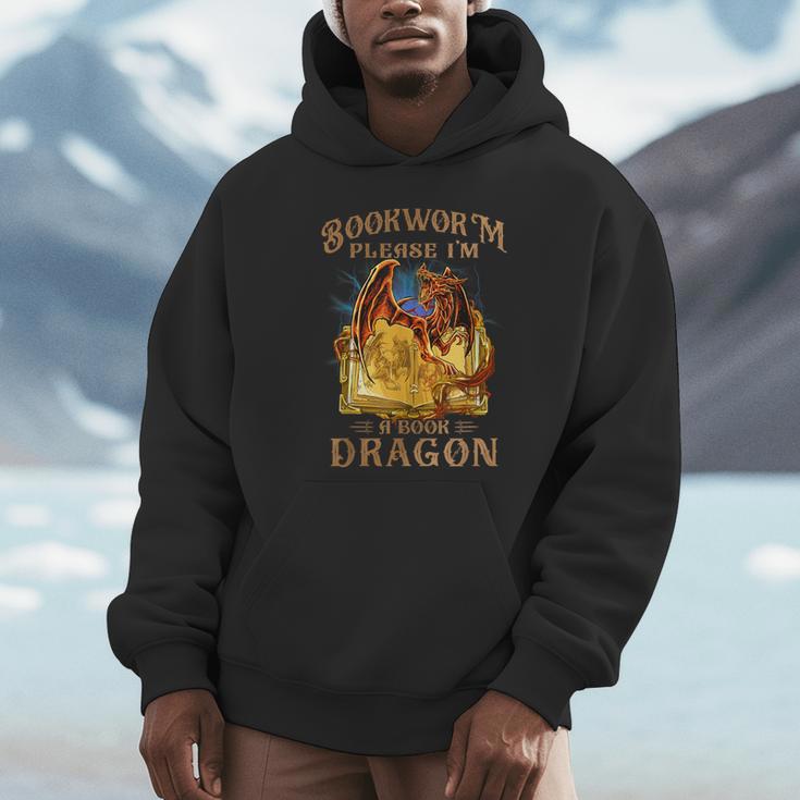 Bookworm Please I'm a Book Dragon Dragon Books Lovers Unisex Hoodie