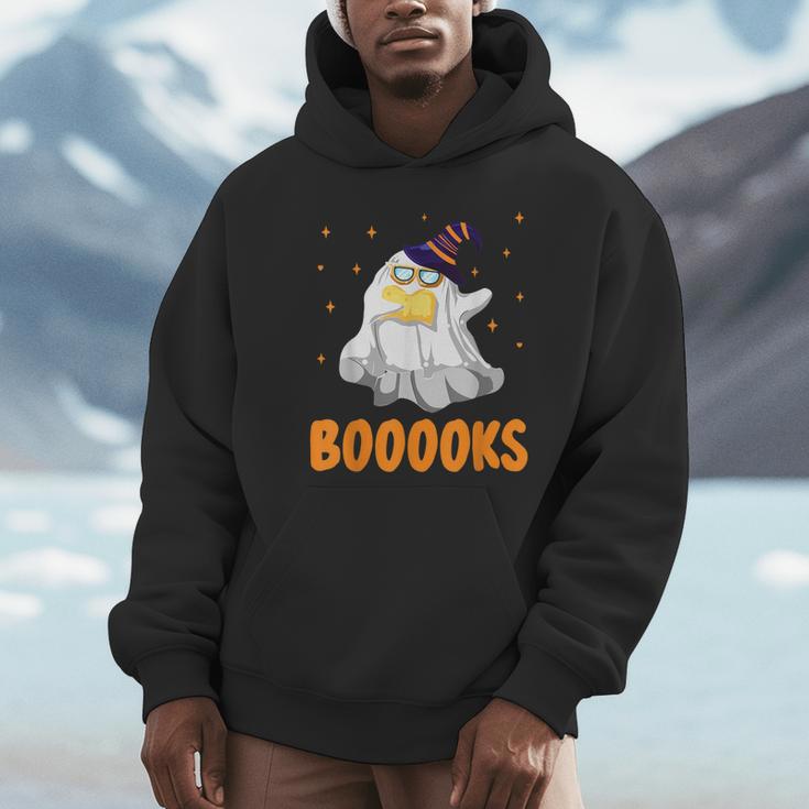 Booooks Funny Halloween Cute Ghost Book Reading Unisex Hoodie