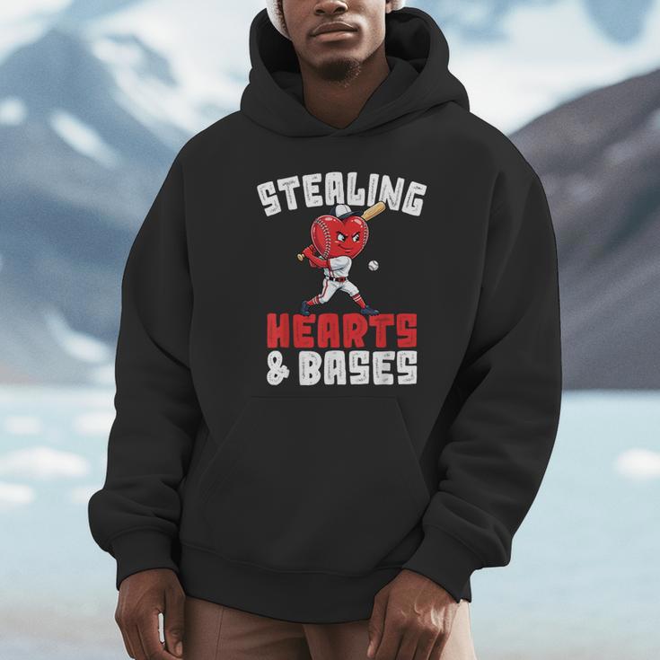 Boys Baseball Valentines Shirt Sterling Hearts Baseball Unisex Hoodie