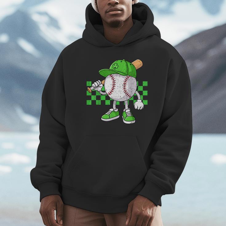 Boys St Patricks Day Baseball Player Pitcher Coach Kids Unisex Hoodie