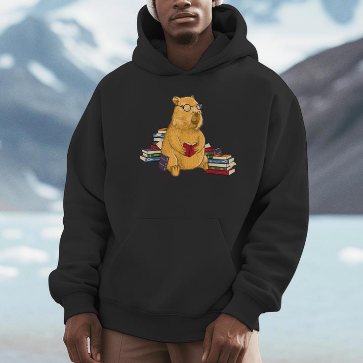 Capybara Reading Books Unisex Hoodie