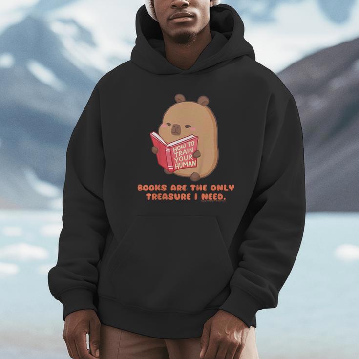 CapyFun Books Are The Only Treasure I Need Capybara Kids Unisex Hoodie