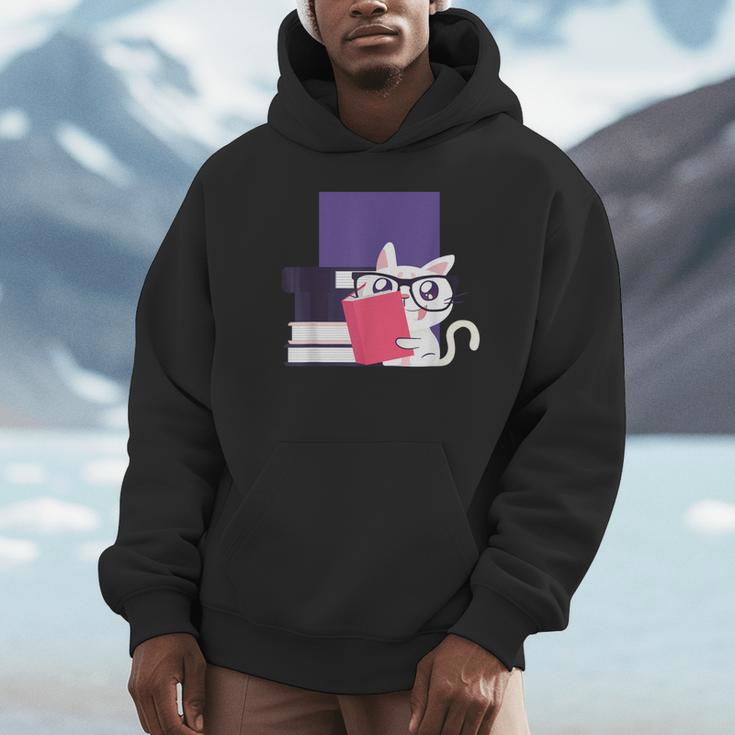 Cat Book Reading Unisex Hoodie