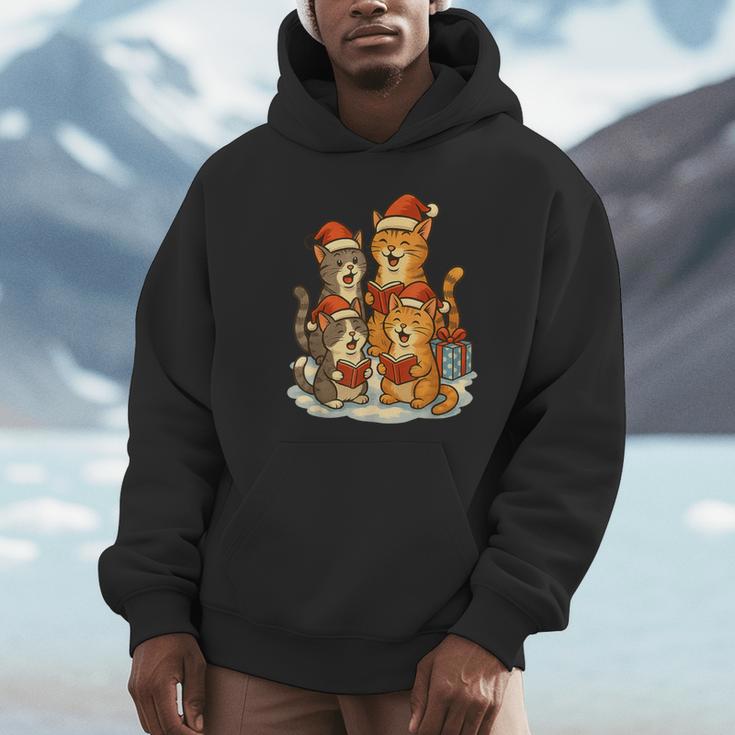 Cats Reading Books Christmas Tree Unisex Hoodie Cats Reading Books Christmas Tree Unisex Hoodie