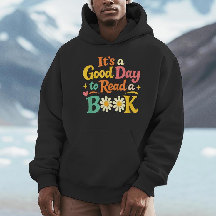 Cheerful Good Day To Read A Book Cozy Warm Bookworm Unisex Hoodie