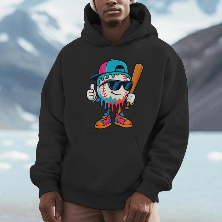 Cool Baseball Drip For Boys Ice Cream Drip Baseball Kids Unisex Hoodie Cool Baseball Drip For Boys Ice Cream Drip Baseball Kids Unisex Hoodie