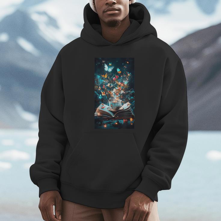Cosmic Botanical Book Lover Reading Unisex Hoodie