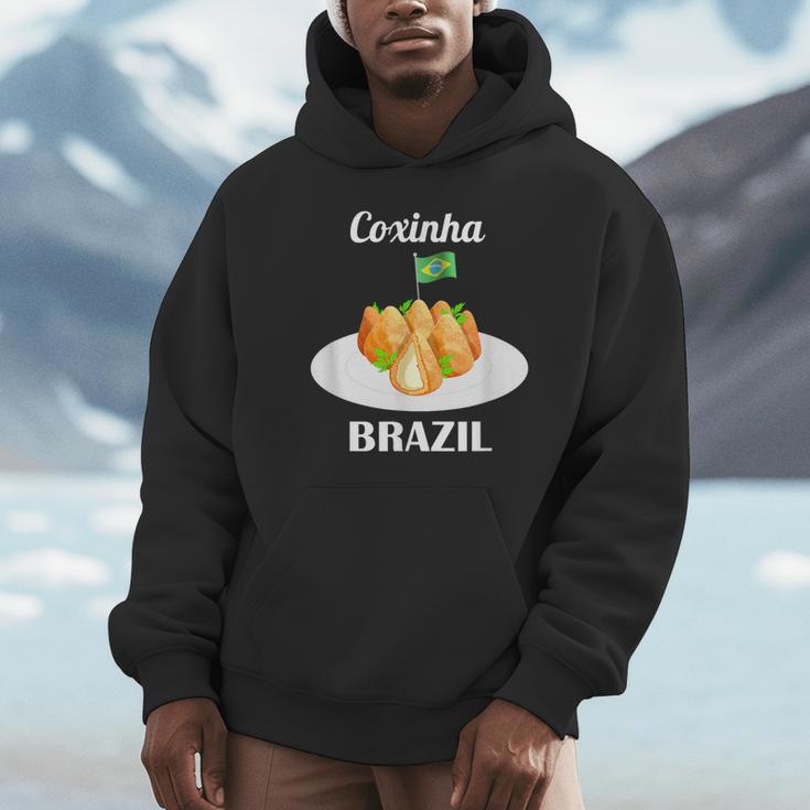 Coxinha 伝統的なブラジル料理 ブラジル国旗 パーカー