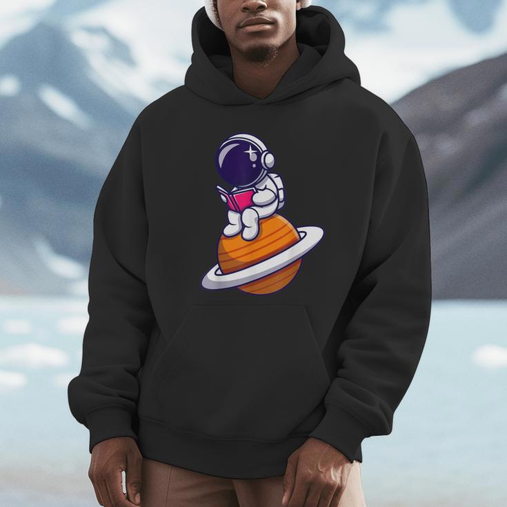 Cute Astronaut Read A Book Unisex Hoodie