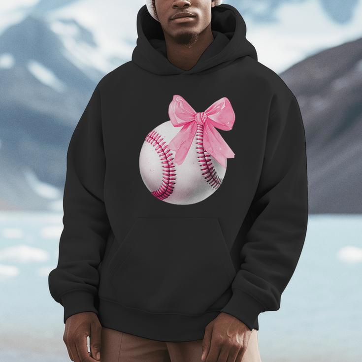 Cute Coquette Baseball Pink Bow Player & Fan Girls Unisex Hoodie Cute Coquette Baseball Pink Bow Player & Fan Girls Unisex Hoodie