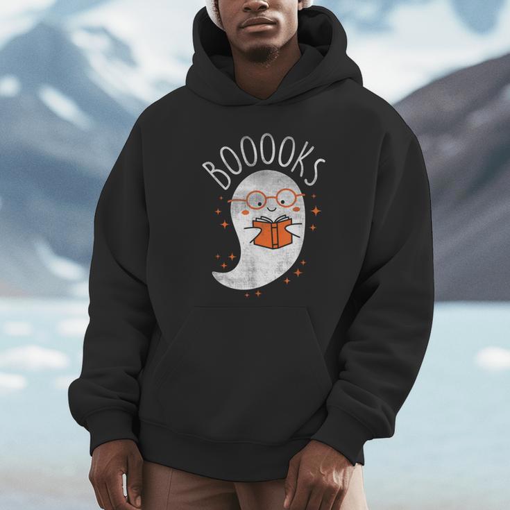Cute Ghost Book Reading Halloween Teacher Top Unisex Hoodie