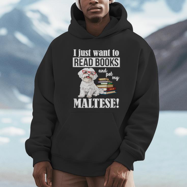 Cute Glasses Read Books & Pet My Maltese Lover Unisex Hoodie