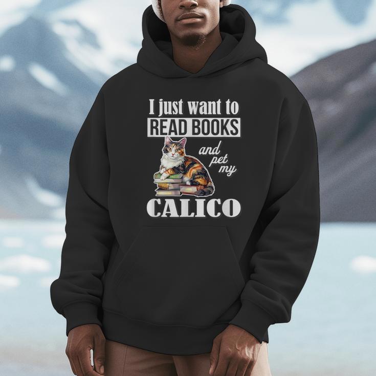 Cute Read Books Calico Cat Lover For Men Women Girls Kids Unisex Hoodie