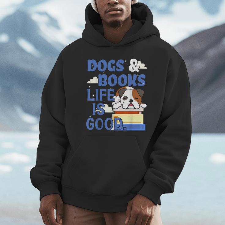 Dog Books Life Is Great Unisex Hoodie Dog Books Life Is Great Unisex Hoodie