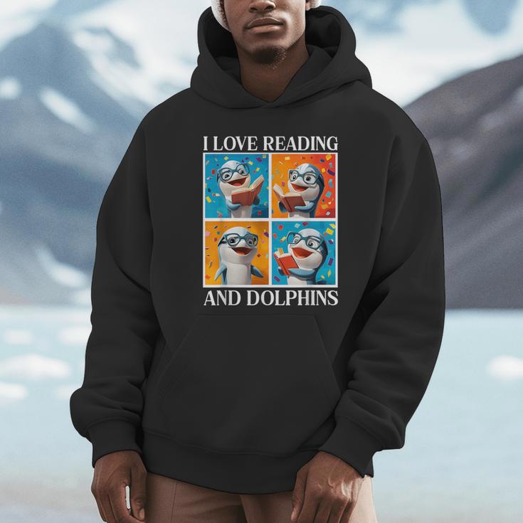 Dolphin Love Reading And Dolphins Child Book Lover Unisex Hoodie