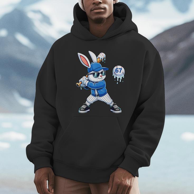 Dripping Drip Baseball Rabbit Bunny Easter Men Boy Kid Unisex Hoodie