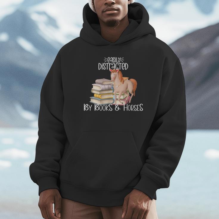 Easily Distracted By Books And Horses Unisex Hoodie Easily Distracted By Books And Horses Unisex Hoodie