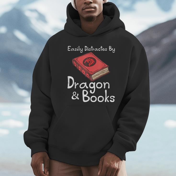 Easily Distracted By Dragon & Book Nerds Dragon Lover Girls Unisex Hoodie Easily Distracted By Dragon & Book Nerds Dragon Lover Girls Unisex Hoodie