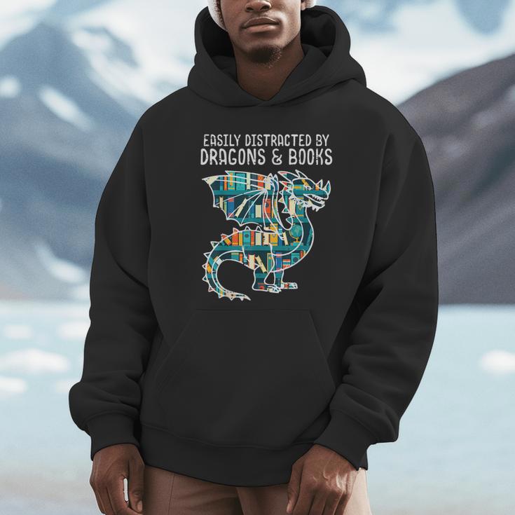 Easily Distracted By Dragons Books Bookworm Unisex Hoodie Easily Distracted By Dragons Books Bookworm Unisex Hoodie