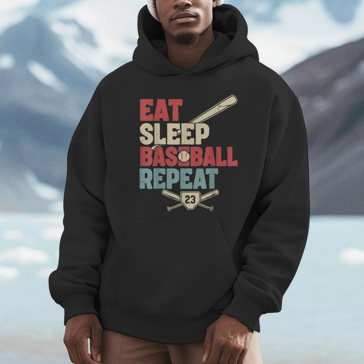 Eat Sleep Baseball Repeat Bat Ball Player Fan Unisex Hoodie