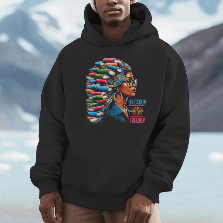 Education Is Freedom Girl Magic Books Hair Unisex Hoodie Education Is Freedom Girl Magic Books Hair Unisex Hoodie