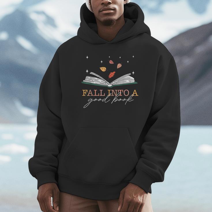 FALL INTO A GOOD BOOK Reader Autumn Reading Books Meme Unisex Hoodie