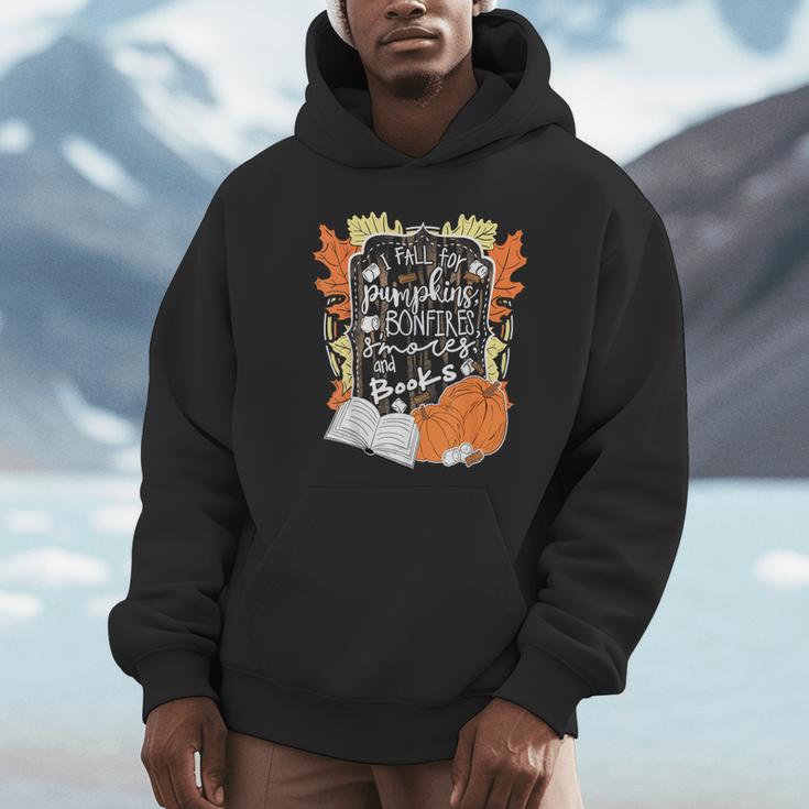 I Fall For Pumpkins Bonfires S'Mores Books Halloween Reader Unisex Hoodie I Fall For Pumpkins Bonfires S'Mores Books Halloween Reader Unisex Hoodie
