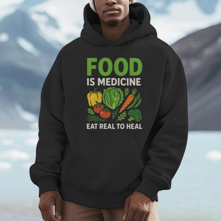 Food Is Medicineの栄養士、自然療法医栄養士へのギフト 長袖tシャツ パーカー